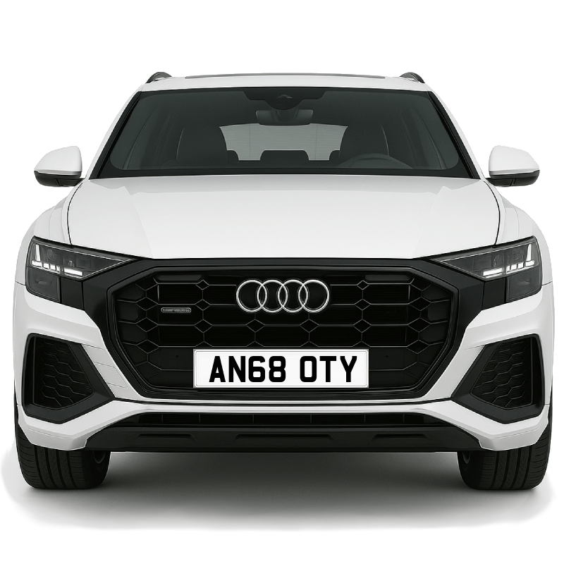 AN68 OTY Private Plate on a super new vehicle. Looks great!