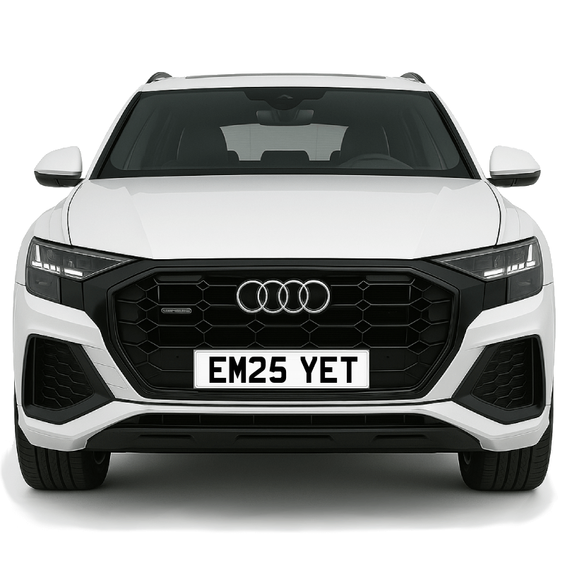 EM25 YET Private Plate on a super new vehicle. Looks great!
