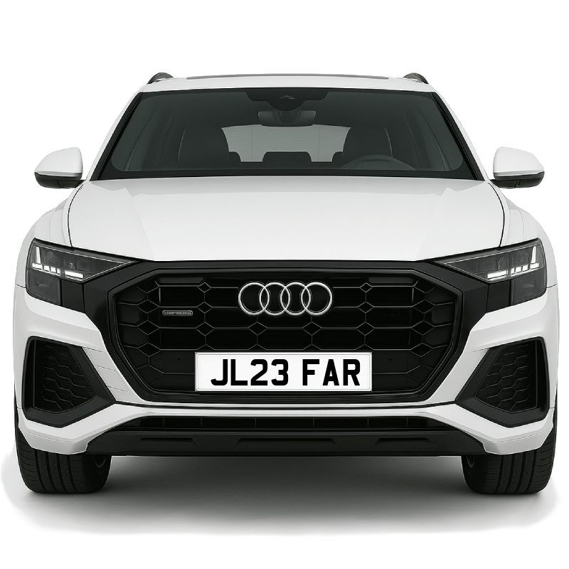 JL23 FAR Private Plate on a super new vehicle. Looks great!