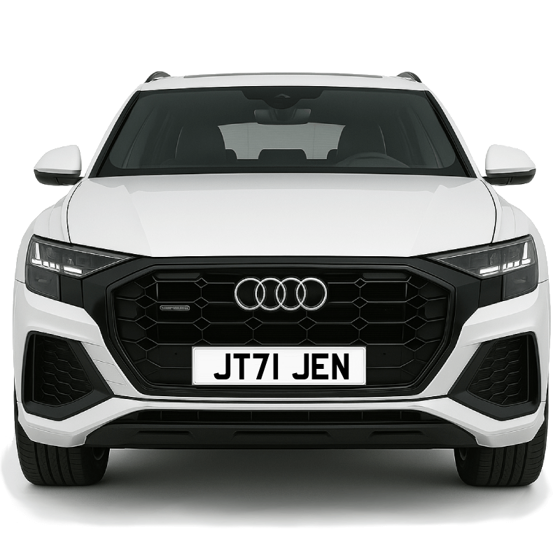JT71 JEN Private Plate on a super new vehicle. Looks great!