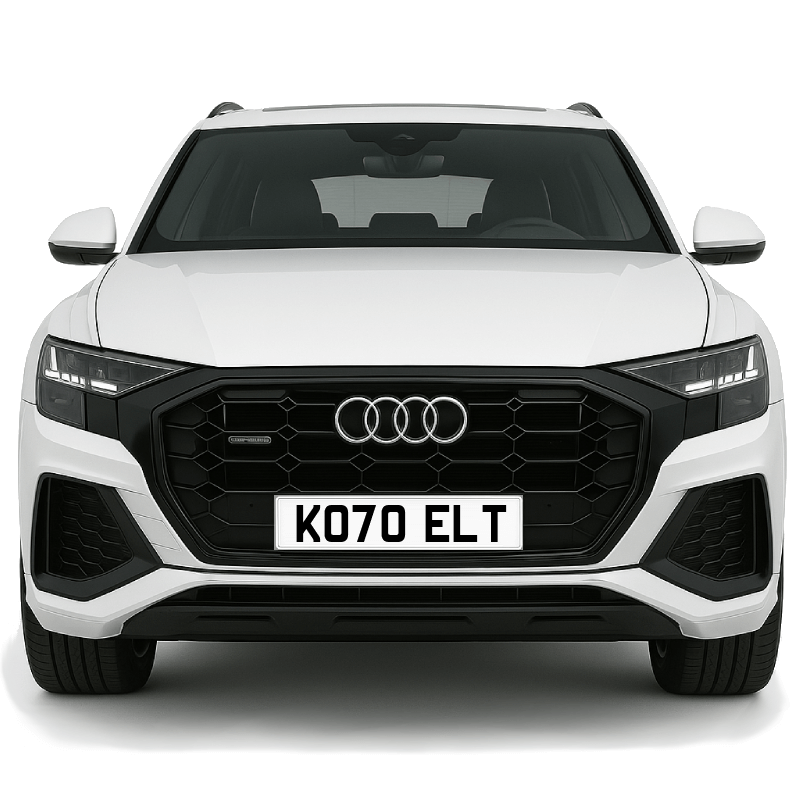 KO70 ELT Private Plate on a super new vehicle. Looks great!