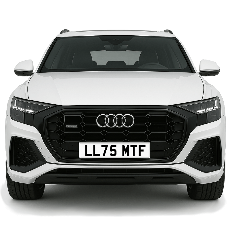 LL75 MTF Private Plate on a super new vehicle. Looks great!