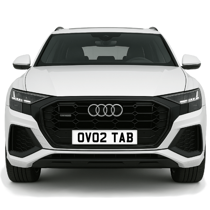 OV02 TAB Private Number Plate UK | Yellowhite