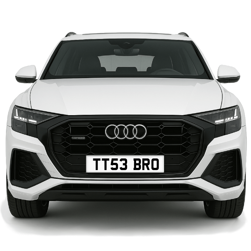 TT53 BRO Private Plate on a super new vehicle. Looks great!