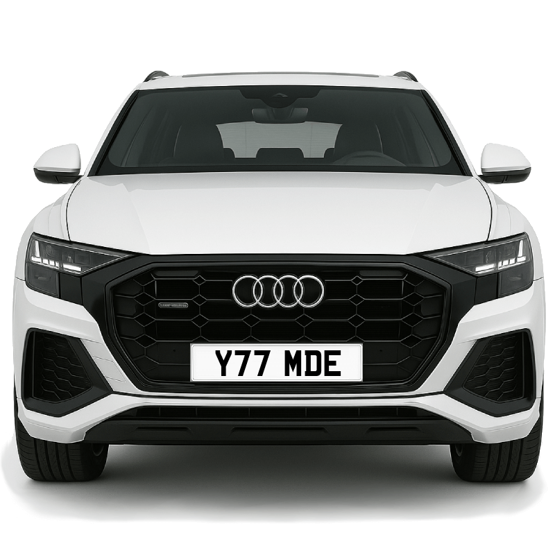 Y77 MDE Private Plate on a super new vehicle. Looks great!