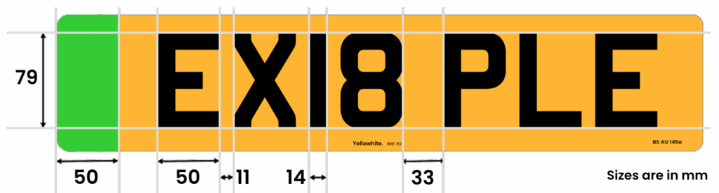legal number plate letter spacing