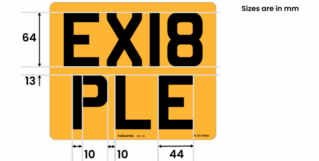 legal number plate letter spacing - motorcycle